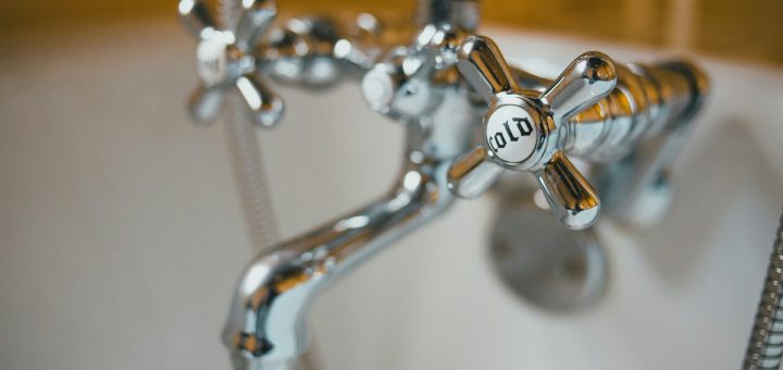 close-up of a bathtub faucet